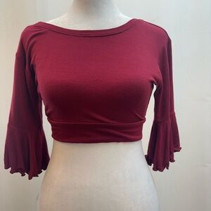 Halftee Cranberry Crop Top S NWTS